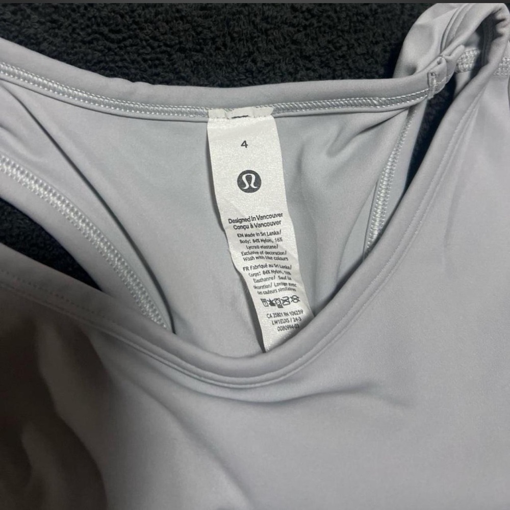Lululemon Athletica Light Gray Tank Top - Picture 2 of 3